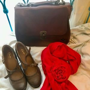 Patricia Nash Genuine Leather Satchel Cognac Bag